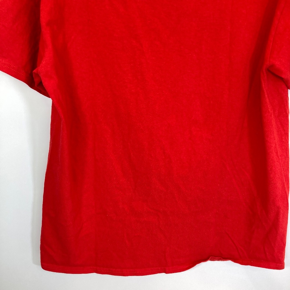 Disney Santa Mickey Mouse Shirt Sz L Red Short Sleeve Ugly Sweater Look - Picture 10 of 12